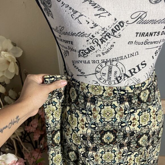 Emma James Women's Skirt Size Small Artsy Abstract Pull On Stretch Bohemian Midi - Picture 4 of 7